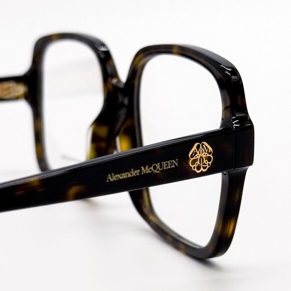 NEW ALEXANDER MCQUEEN EYEGLASSES AM0286O 002 SQUARE HAVANA WOMEN EYEWEAR - Picture 5 of 8